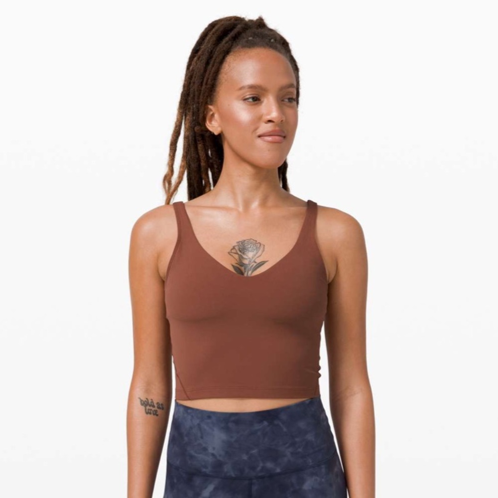 lululemon athletica Brown V-Neck Cropped Tank